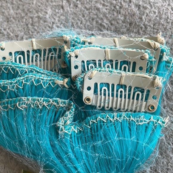 ?TEAL BLUE 22” 7 PC FULL HEAD CLIP IN HIGHLIGHTS main image 8